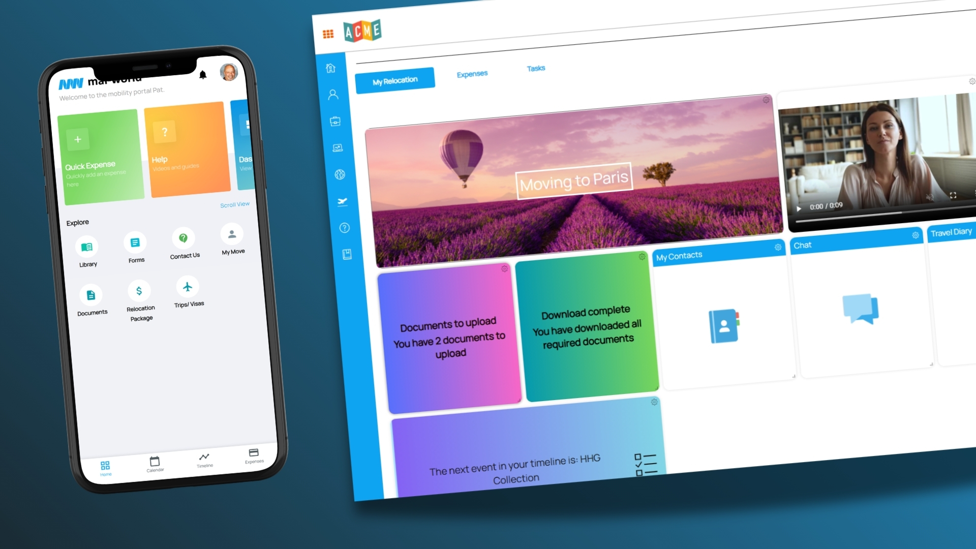 mai-world employee experience portal and mobile app for relocating employees